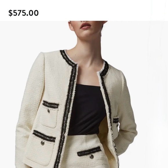 LK Bennett Cream and Black Trim Blazer - Picture 11 of 11